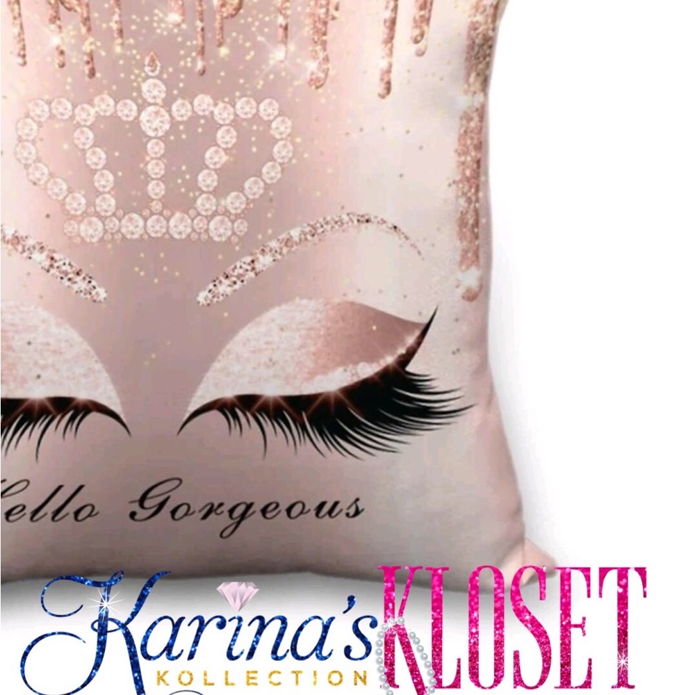 Hello Gorgeous Pillow Cover Case | Lash Pillow Case | 18x18 Crown Pillow Cases